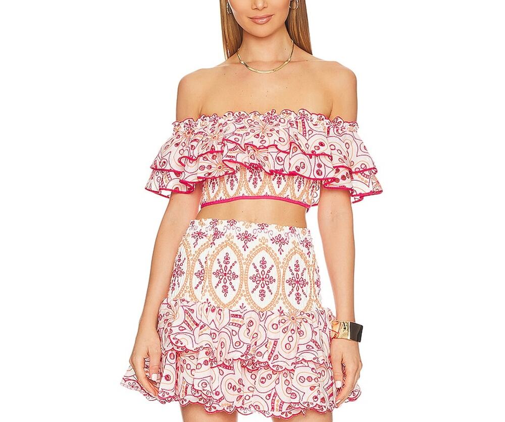 Charo Ruiz Ruffled Multicolor Clara Top Size XS